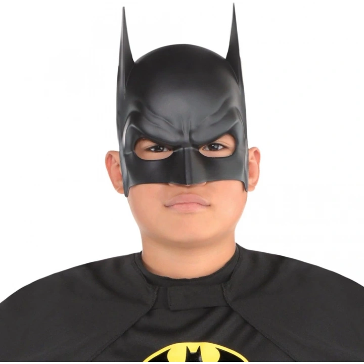 BFS  Siyah Renk Çocuk Boy Arkadan Lastikli Batman Maskesi   20x14 cm