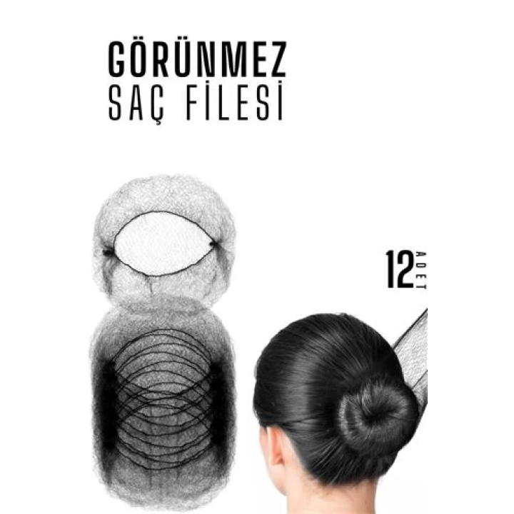 BFS  SİYAH Saç Filesi Görünmez 12 ADET