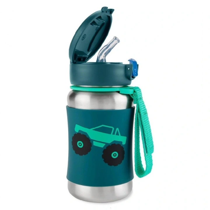 BFS  Skip Hop Zoo Pipetli Paslanmaz Çelik Suluk 350 ml Kamyon