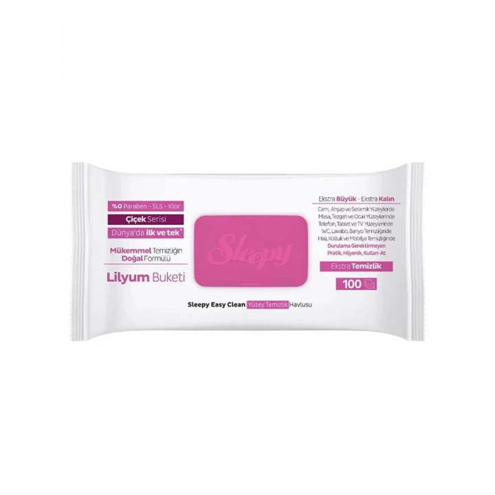 BFS   Sleepy Yüzey Temizlik Havlusu 100 Adet Lilyum Pembe