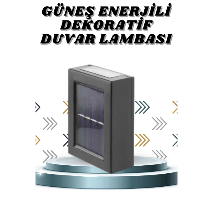BFS Solar Lamba Dekoratif Aplik Su Geçirmez Led Işıklı Duvar Lambası