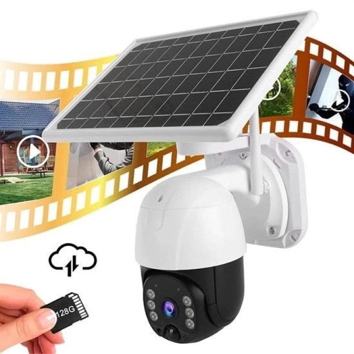 BFS  Solar Panelli Su Geçirmez Gece Görüş Destekli Wifi Bağlantılı Güvenlik Kamerası