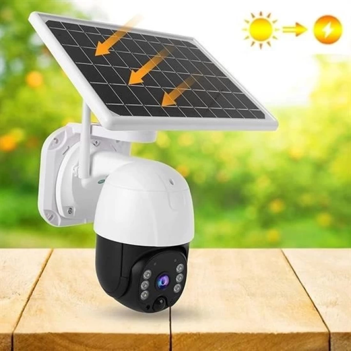 BFS  Solar Panelli Su Geçirmez Gece Görüş Destekli Wifi Bağlantılı Güvenlik Kamerası