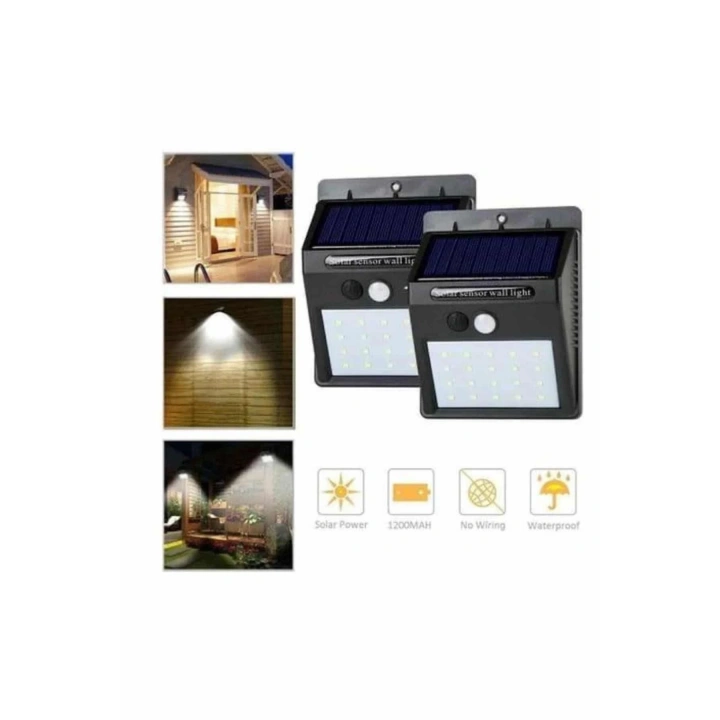BFS Solar Sensörlü Duvar Lambası Bahçe Lamba 20 Led Işık
