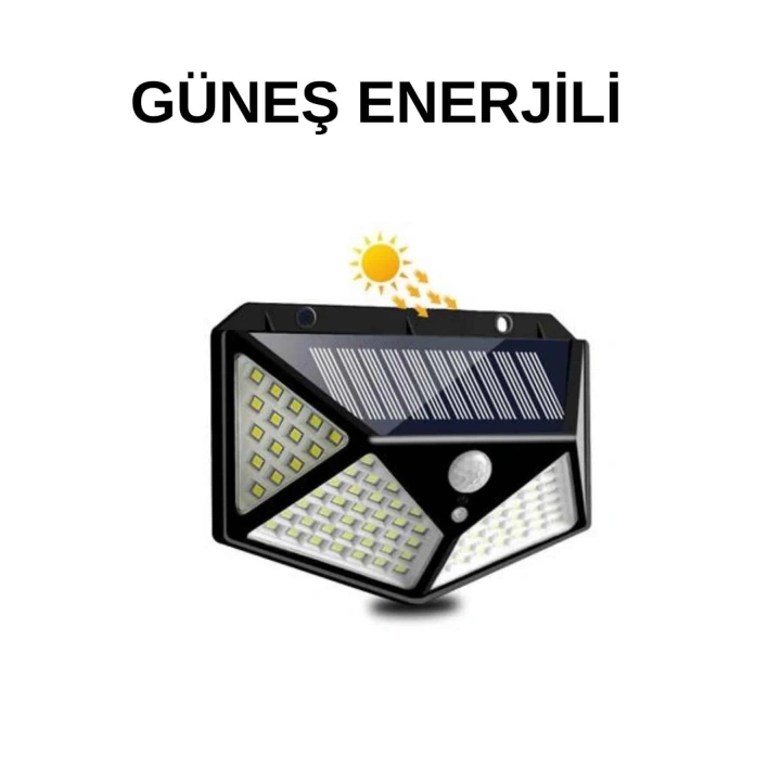 BFS Solar Sensörlü Duvar Lambası Bahçe Lambaso Parlak Beyaz Işık Suya Dayanıklı