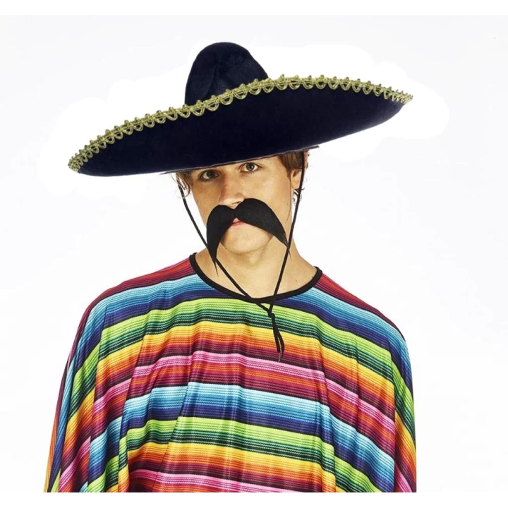 BFS   Sombrero Meksika Şapkası Mariachi Altın Şeritli Yetişkin Boy