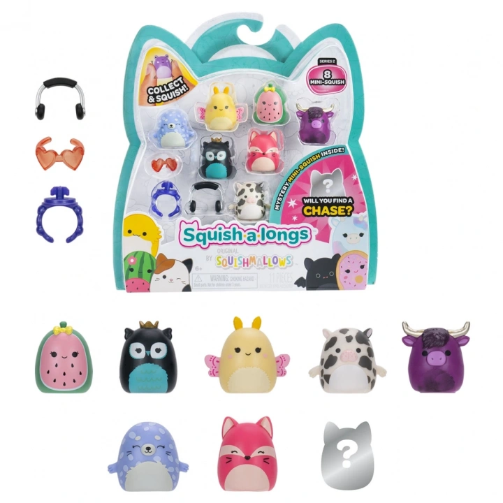 BFS Squish-a-longs 8 Figür + Yüzük Set Seri 2 Asorti