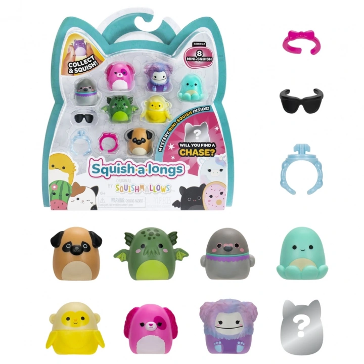 BFS Squish-a-longs 8 Figür + Yüzük Set Seri 2 Asorti