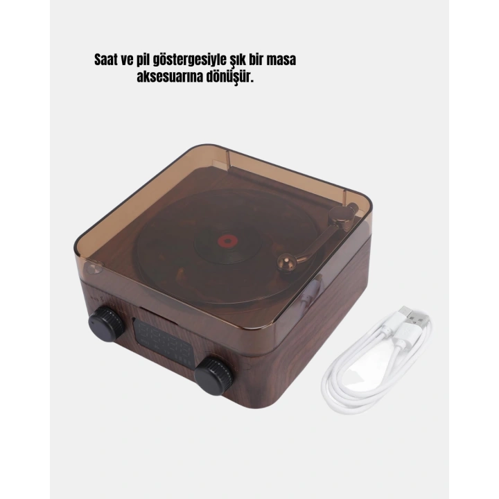 BFS Stereo Bluetooth Hoparlör – Gece Lambalı ve Saat Göstergeli