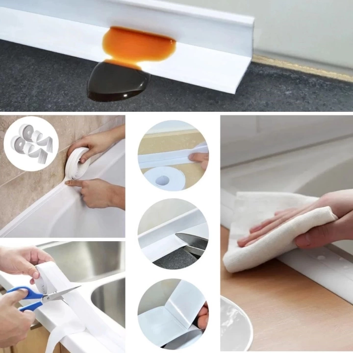 BFS   Su Sızdırmaz Banyo Mutfak Lavabo Küvet İzolasyon Şerit Bant,Lavabo Kenar Bandı 3.2 mt x 38 mm