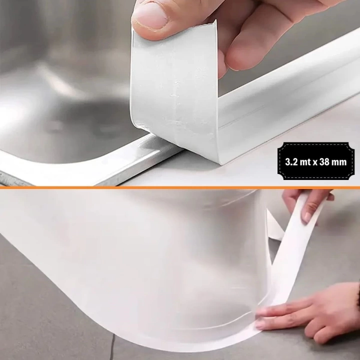 BFS   Su Sızdırmaz Banyo Mutfak Lavabo Küvet İzolasyon Şerit Bant,Lavabo Kenar Bandı 3.2 mt x 38 mm