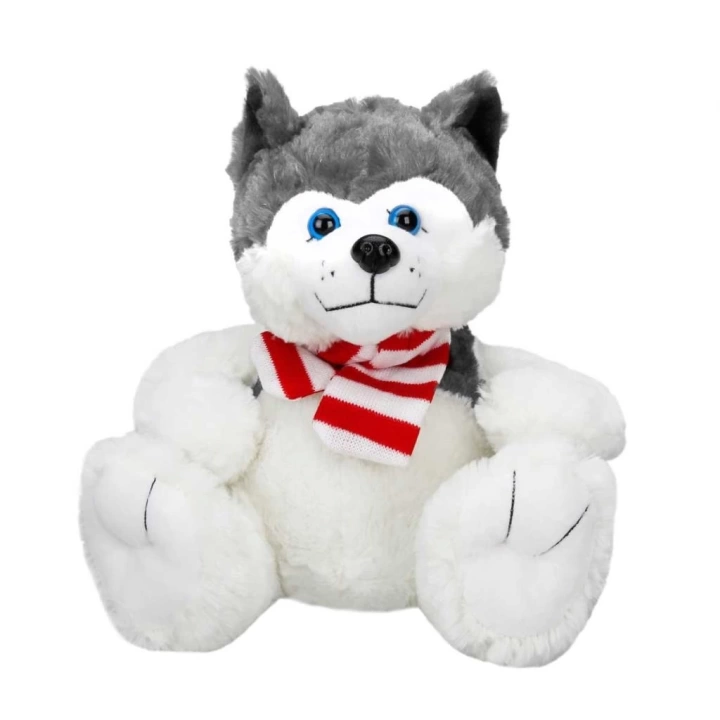 BFS   Sunman Oturan Husky Atkılı Peluş Köpek 30 cm