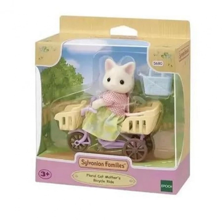BFS  Sylvanian Families Çiçekli Kedi Anne ve Bisiklet