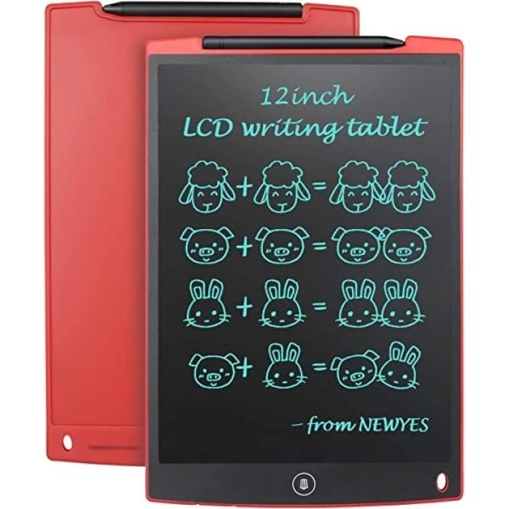 BFS T12 Kırmızı Writing Tablet Lcd 12 Inç Dijital Kalemli Çizim Yazı Tahtası