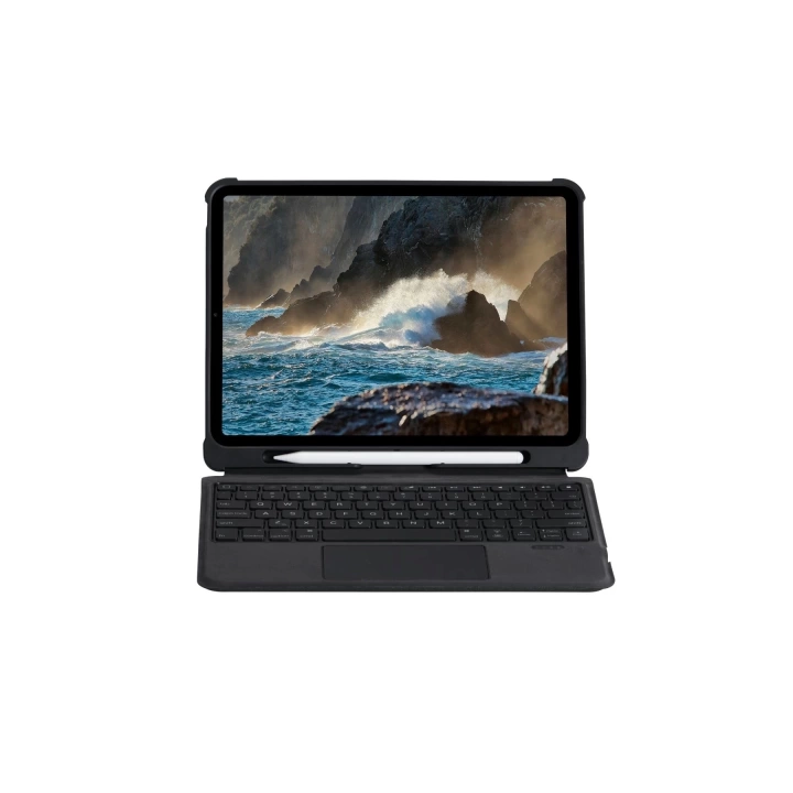 BFS  T5209D iPad Pro 12.9 (2021) Kılıf İnter Ledli Klavyeli Tablet Kılıfı - Siyah