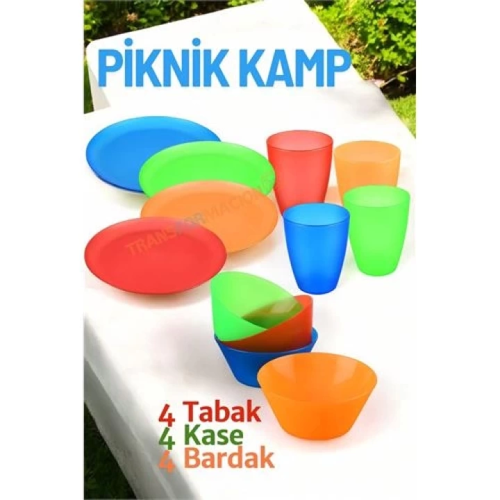 BFS Tabak Kase Bardak Seti Kamp Piknik Seti 12 adet