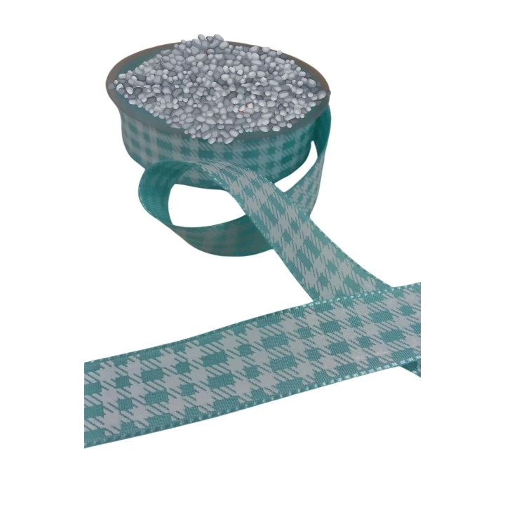 BFS Tafta Ekoseli Kurdele 25 mm Mint 5 Metre