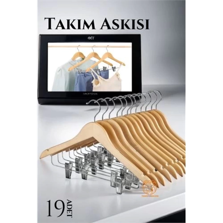 BFS Takım Askısı Ceket Etek Pantolon Kıskaçlı 19 ADET