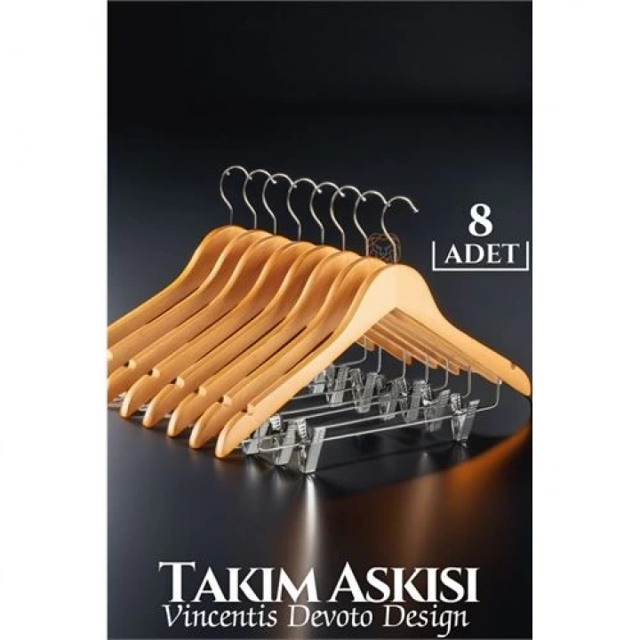 BFS  Takım Askısı Ceket Etek Pantolon Kıskaçlı 8 Adet Vincentis Devoto Design