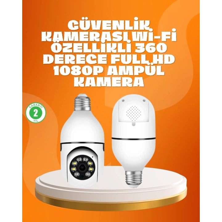 BFS Tam Karanlıkta Görüntüleme Sağlayan 1080P Ampul Güvenlik Kamerası