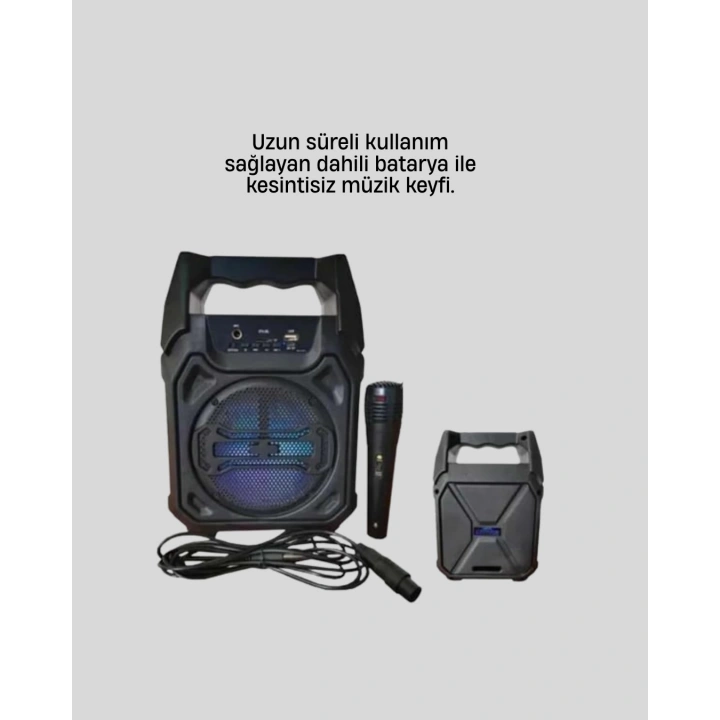 BFS Taşınabilir 6.5” Bluetooth Hoparlör USB TF Kart Mikrofonlu Şarjlı Sistem