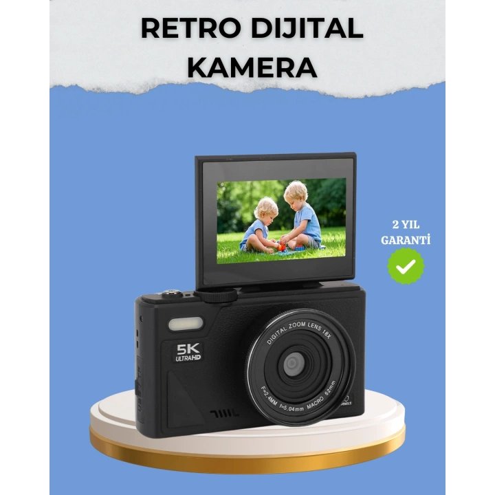 BFS Taşınabilir Dijital Kamera 5K 75MP Stabilizasyonlu 18x Zoom Otofokus