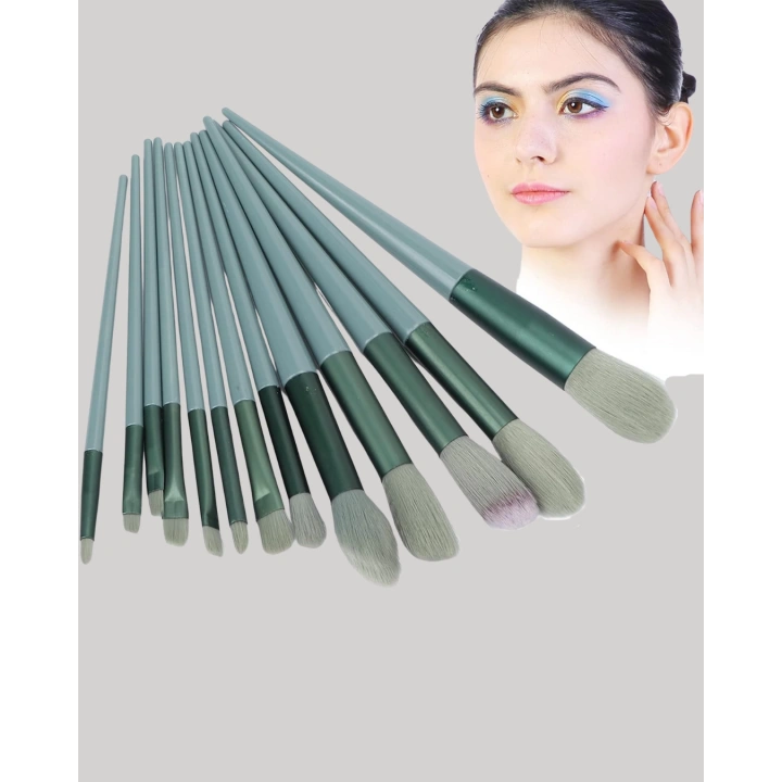 BFS Taşınabilir Ergonomik Yapılı 13 Adet Fiber Kıllı Yüz ve Göz Makyaj Fırçası Seti