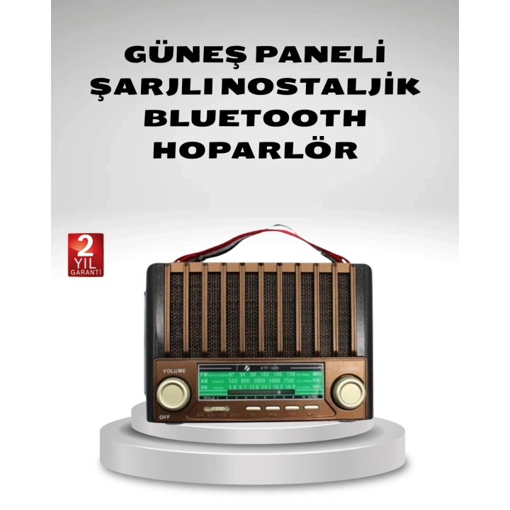 BFS Taşınabilir Hoparlör Güneş Panelli Bluetooth USB SD FM AM SW Radyo