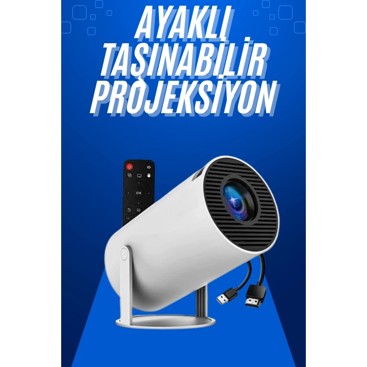 BFS Taşınabilir Projeksiyon Ayaklı Projektör Android Uyumlu HDMI Girişli