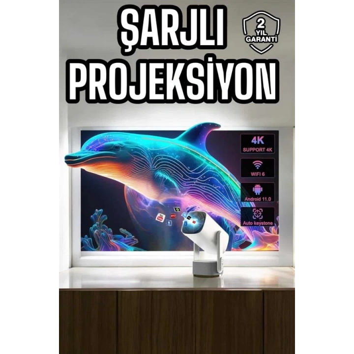 BFS Taşınabilir Sinema Oyun Projektörü Akıllı Projeksiyon Android 11