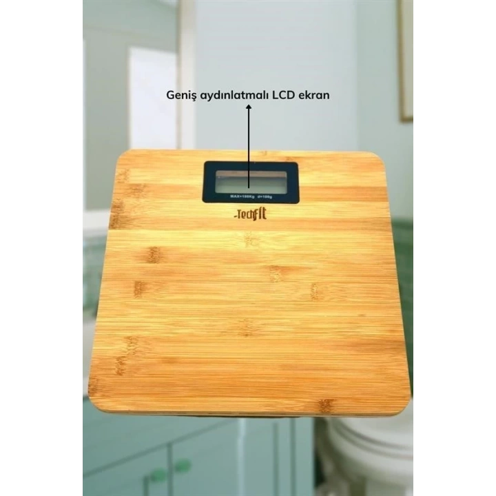 BFS  Techfit Bambu Banyo Baskülü Yüksek Hassasiyetli Darbelere Dijital Dayanıklı Terazi Tf 1065 M
