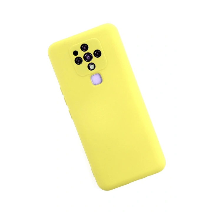 BFS  Tecno Camon 16 Kılıf Nano içi Kadife Silikon - Sarı