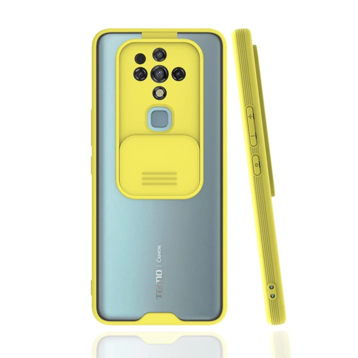 BFS  Tecno Camon 16 Kılıf Platin Kamera Koruma Silikon - Sarı