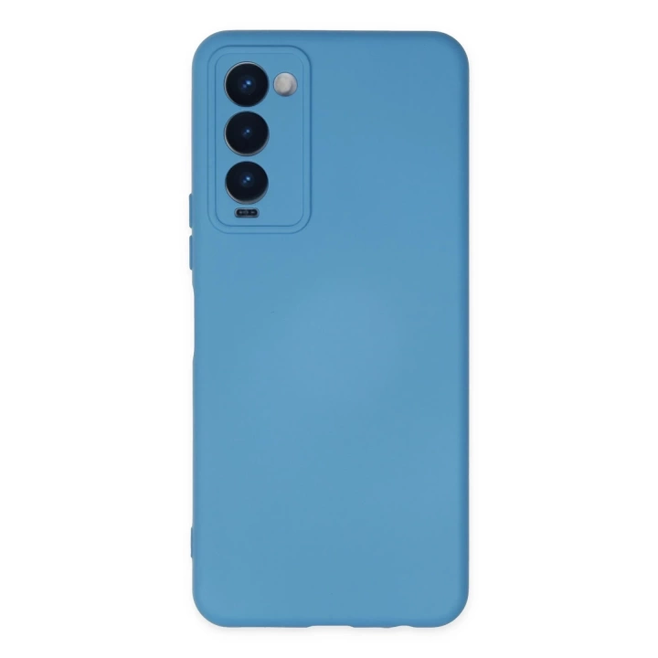 BFS  Tecno Camon 18 Kılıf Nano içi Kadife Silikon - Mavi