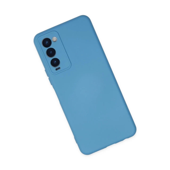 BFS  Tecno Camon 18 Kılıf Nano içi Kadife Silikon - Mavi