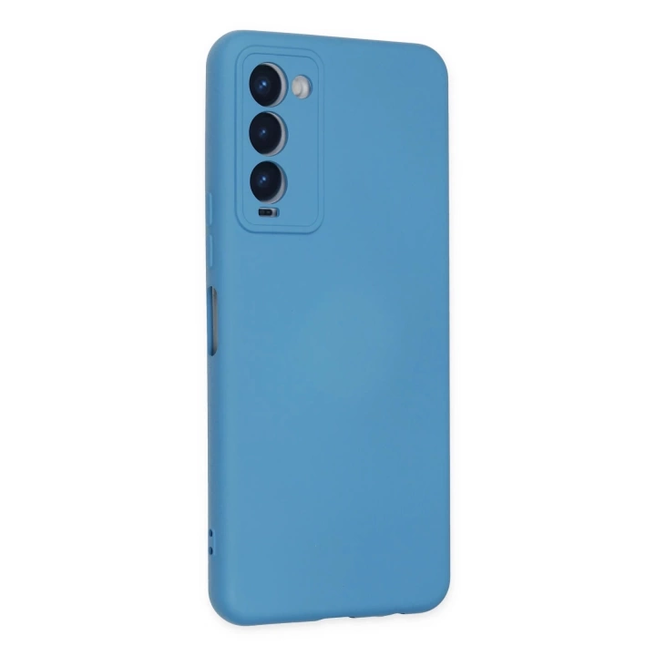 BFS  Tecno Camon 18 Kılıf Nano içi Kadife Silikon - Mavi