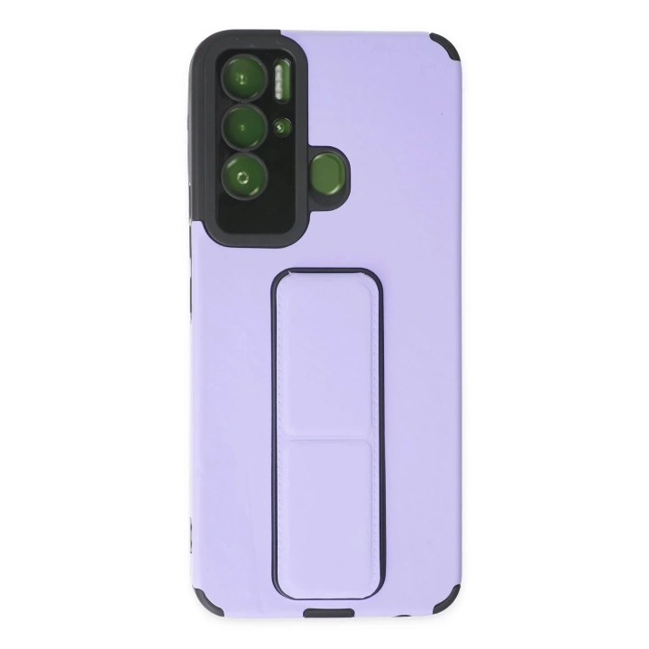 BFS  Tecno Pova Neo Kılıf Mega Standlı Silikon - Lila