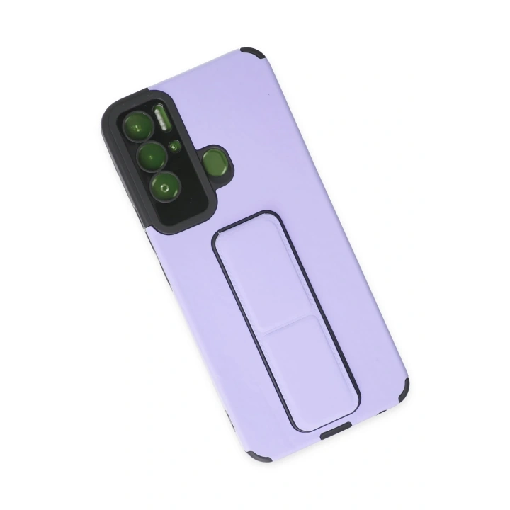 BFS  Tecno Pova Neo Kılıf Mega Standlı Silikon - Lila
