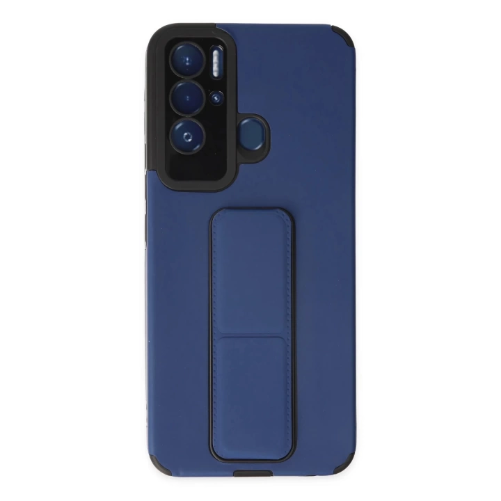 BFS  Tecno Pova Neo Kılıf Mega Standlı Silikon - Mavi