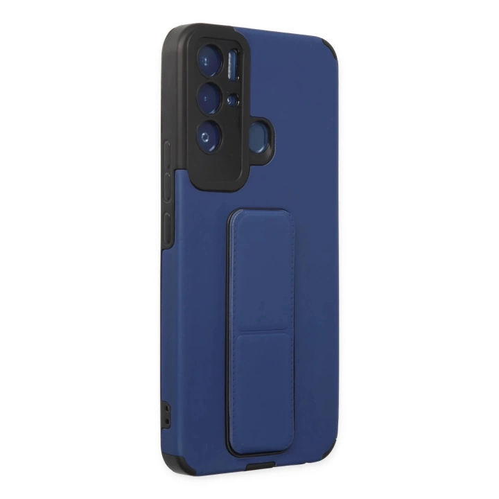 BFS  Tecno Pova Neo Kılıf Mega Standlı Silikon - Mavi
