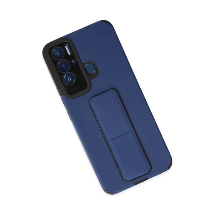 BFS  Tecno Pova Neo Kılıf Mega Standlı Silikon - Mavi