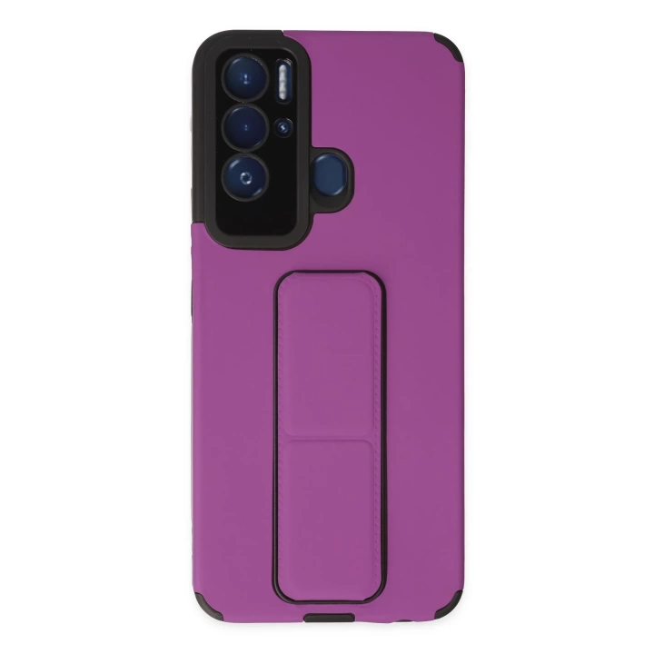 BFS  Tecno Pova Neo Kılıf Mega Standlı Silikon - Mor