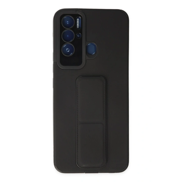 BFS  Tecno Pova Neo Kılıf Mega Standlı Silikon - Siyah