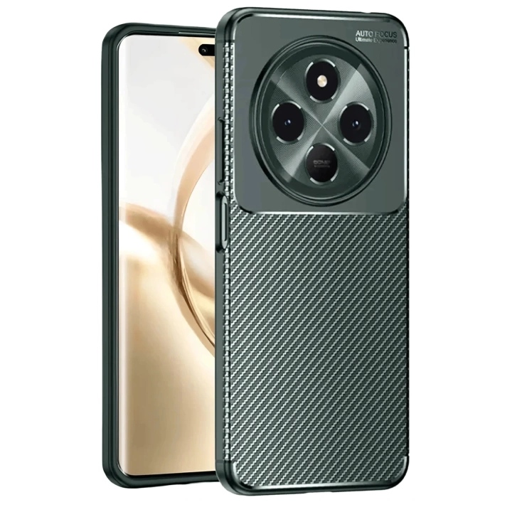 BFS  Tecno Spark 30 Kılıf Auto Focus Karbon Kapak - Koyu Yeşil
