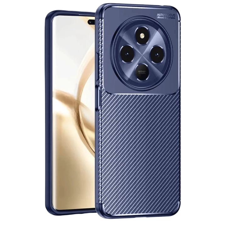 BFS  Tecno Spark 30 Kılıf Auto Focus Karbon Kapak - Lacivert