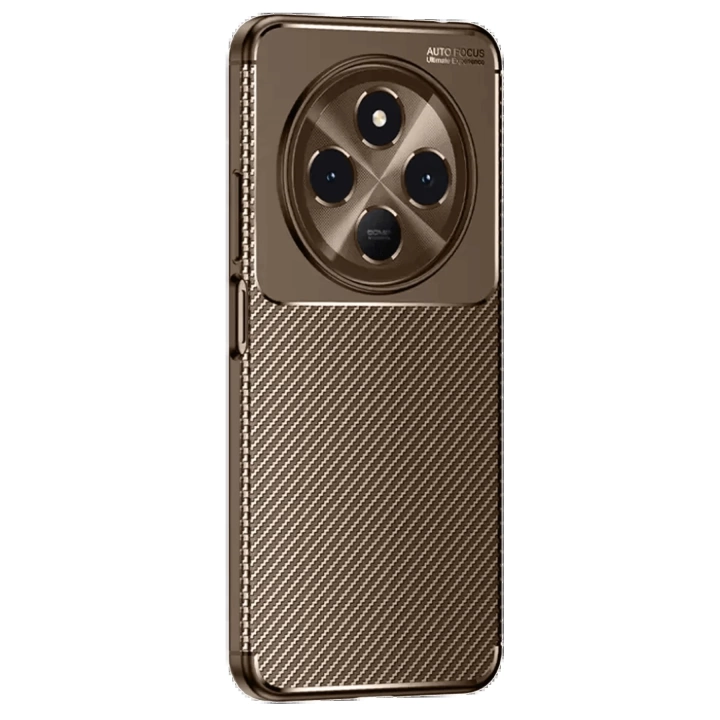 BFS  Tecno Spark 30C Kılıf Auto Focus Karbon Kapak - Kahverengi