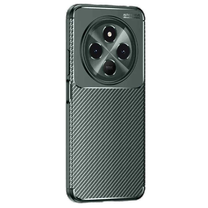 BFS  Tecno Spark 30C Kılıf Auto Focus Karbon Kapak - Koyu Yeşil