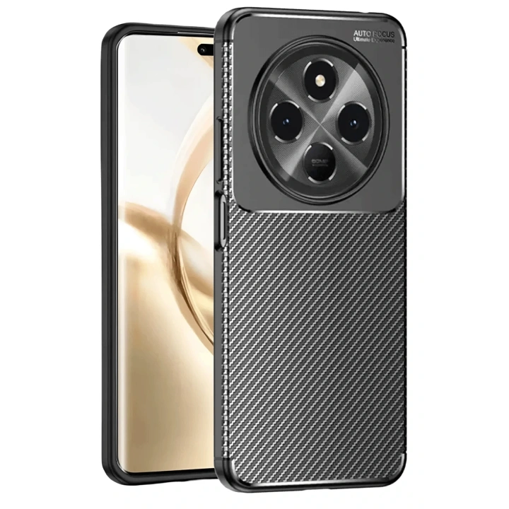 BFS  Tecno Spark 30C Kılıf Auto Focus Karbon Kapak - Siyah