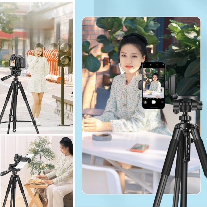 BFS  Telefon ve Fotoğraf Makinası Takılabilen Bluetooth Kumandalı 146 cm Tripod