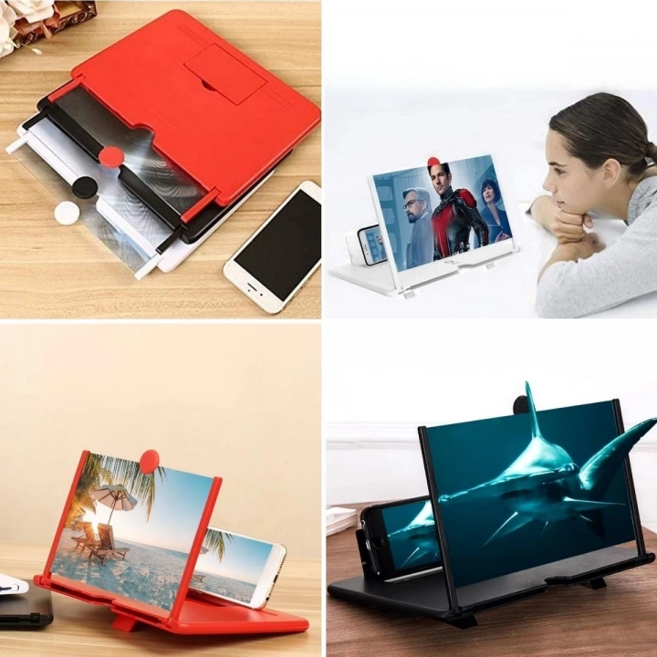 BFS  Telefon ve Tablet Ekran Büyütücü Aparat Kırmızı